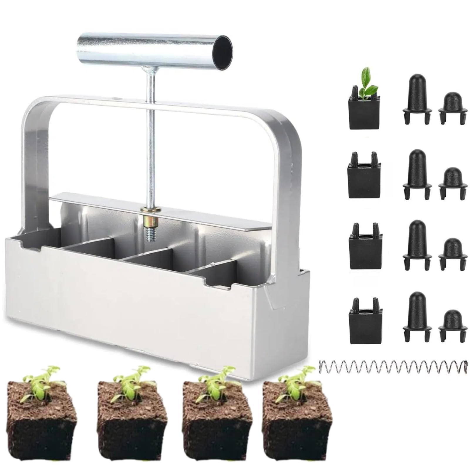 Bloqueador Suelo Cuádruple Manual de 4 Rejillas Herramienta de Bloqueo de Suelo para Hacer Bloques de Suelo con Mango Antideslizante Bloque de suelo manual fabricante micro bloqueador de suelo