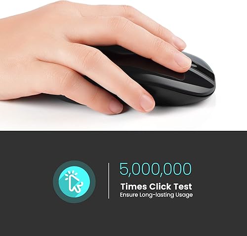 Miniatura 4 de LeadsaiL Wireless Computer Mouse, 2.4G Portable Slim USB Mouse, Silent Click Cordless Mouse 3 Adjustable Levels, 4 Buttons Laptop Mouse for Windows