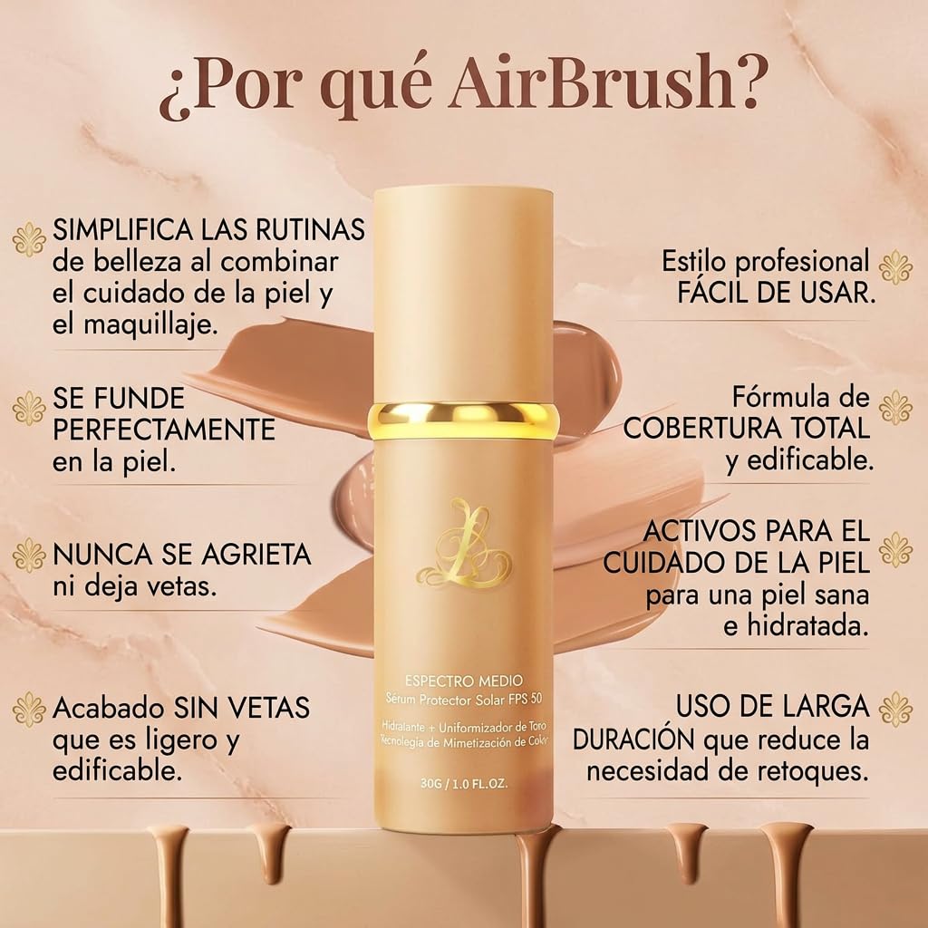 Infinite Love Makeup Base Maquillaje Hidratante Anti-Edad SPF 50 Textura Ligera sin Residuos Acabado Natural (Wheat Colour (2PCS))