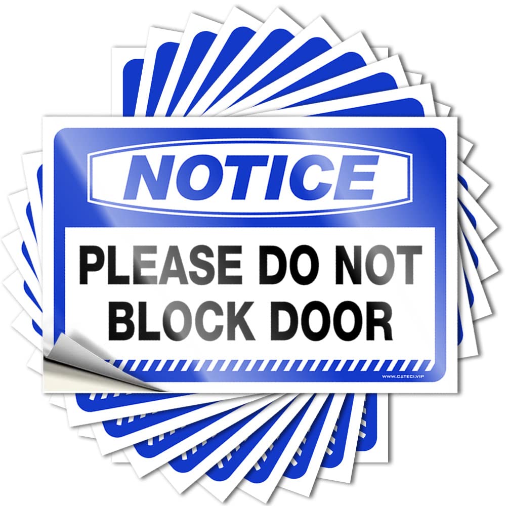 Man CABE Decor Fall Decal - Notice Please Do Not Block Door Removable Decal Cover Easy Peel for Microfiber(6X9CM)