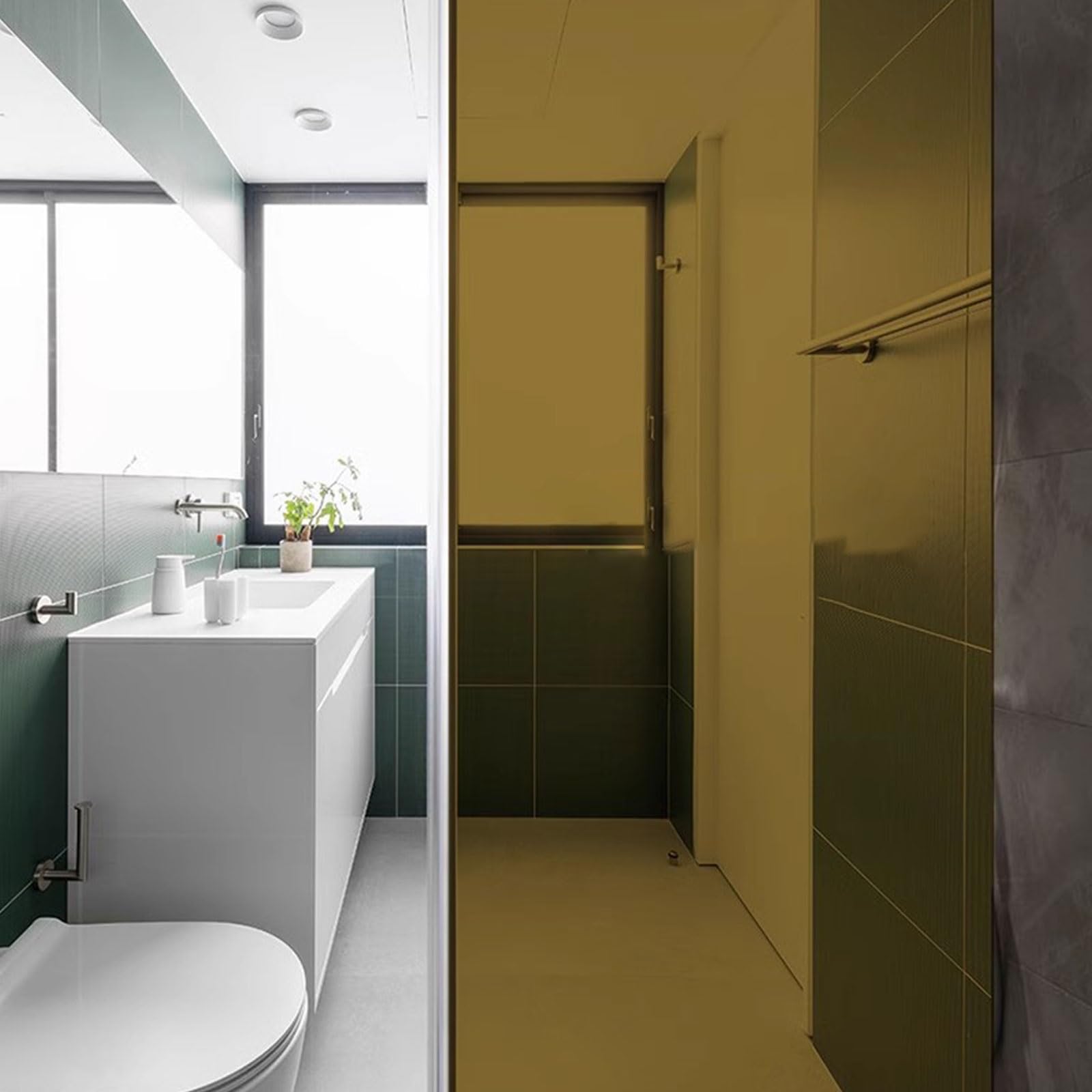 Eiauiuo Bronze Window Film Privacy Glass Film Heat Reflective UV Blocker