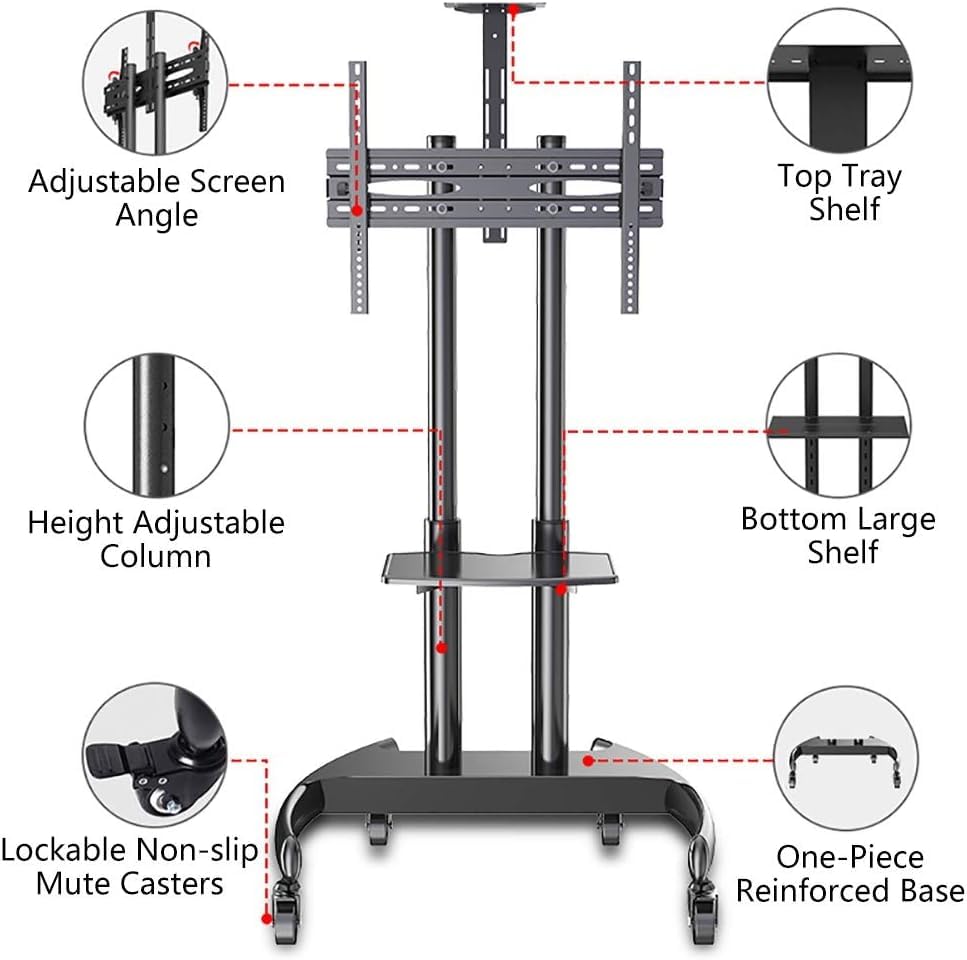 Soporte móvil para TV ajustable con ruedas miniatura 3