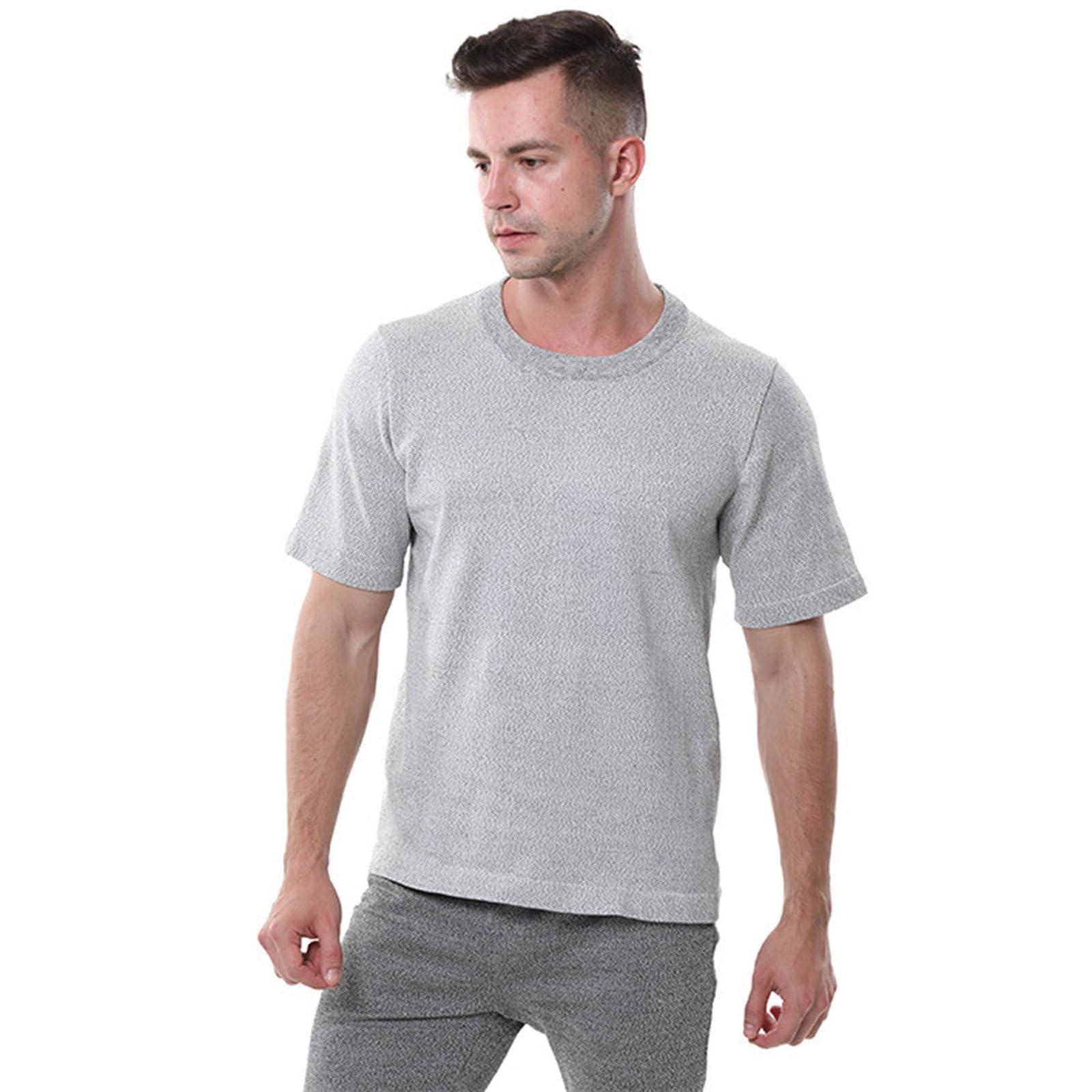Ropa Resistente a Cortes, Camisetas De Protección De Nivel 5, Camisetas De Seguridad De Manga Corta, Equipo De Protección para Fábricas, Almacenes, Cocinas, Uso Industrial Lightgray-L