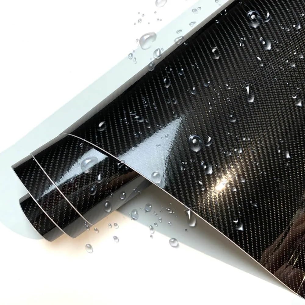 Autofolie Carbonfaser-Vinyl-Wrap-Film, Wasserdichter Autoaufkleber, 6D-Carbonfaser, Anti-Kratz-Schutzfilm, Autozubehör for Farbwechsel(50cmx300cm)