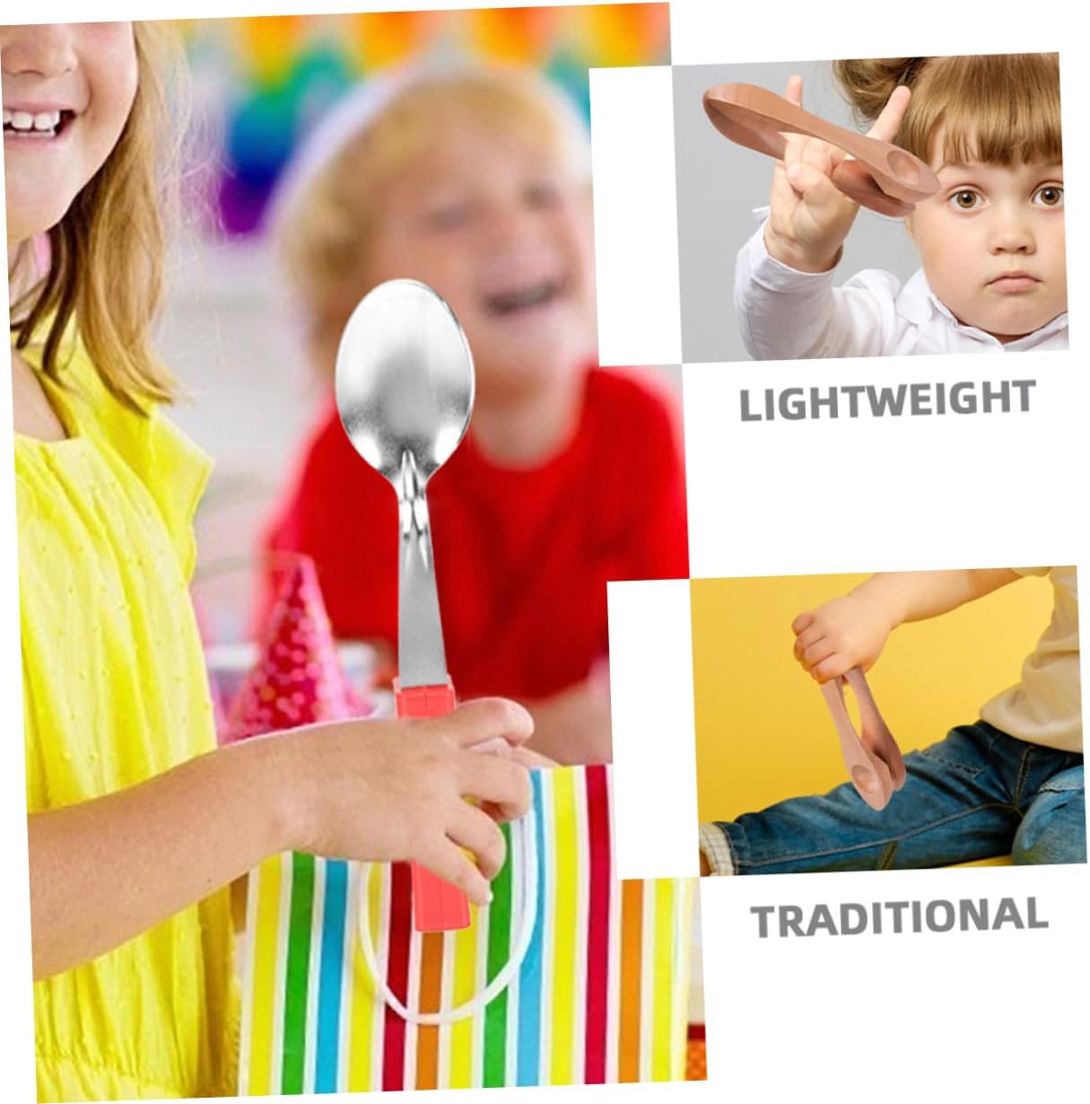2pcs Wooden Wind Spoon Metronome Heritage Spoon Instrument Musical for Adults Boys and Girls Educational Fun