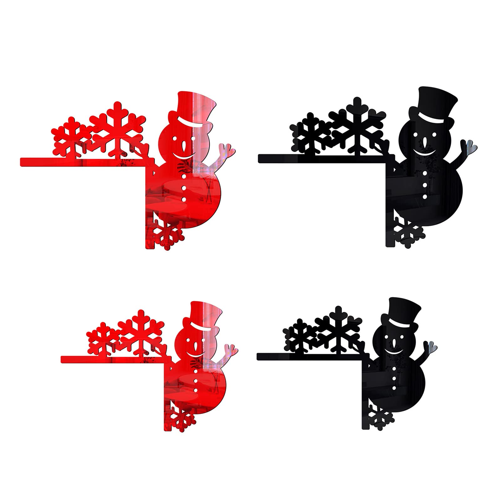 4pcs / Set Removable Switch Stickers 3D Christmas Snowman Wall Sticker Light Switch Decor Decals Kids Living Room Home Christmas Wall Stickers Decor