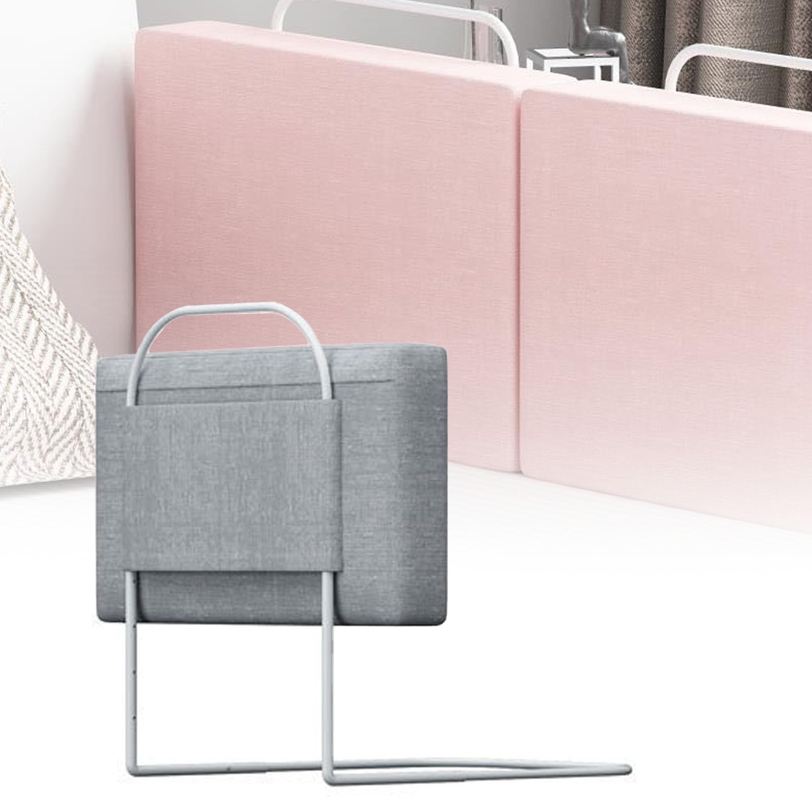 Barrière de lit réglable protection antichute rose 0.5m coton lavable