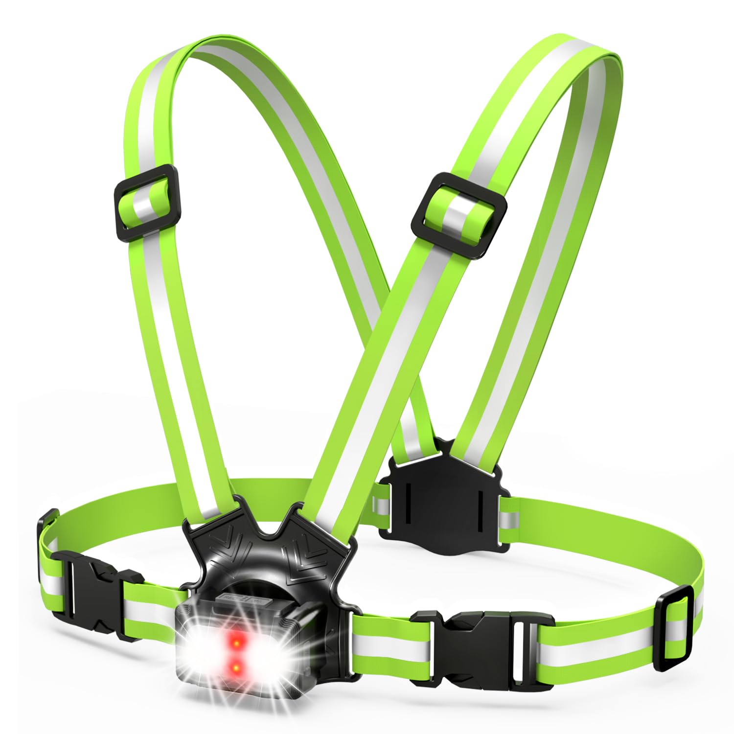 ZAPLIT Running Chest Light 500LM USB-C Hi Vis Vest 2-Colour 7-Mode