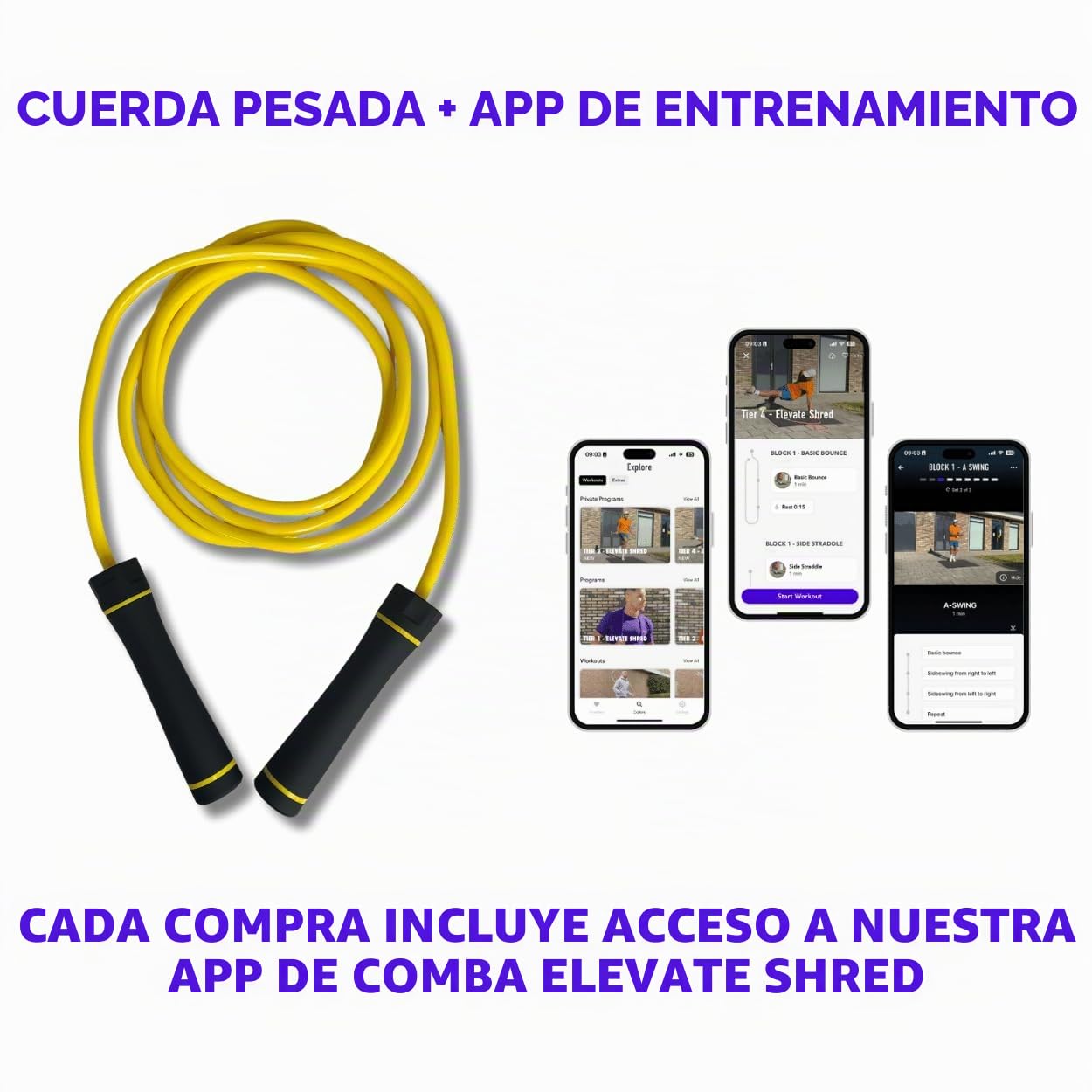 Elevate Rope Comba Lastrada 10mm 0,5kg - Cuerda de Saltar Fuerza Crossfit