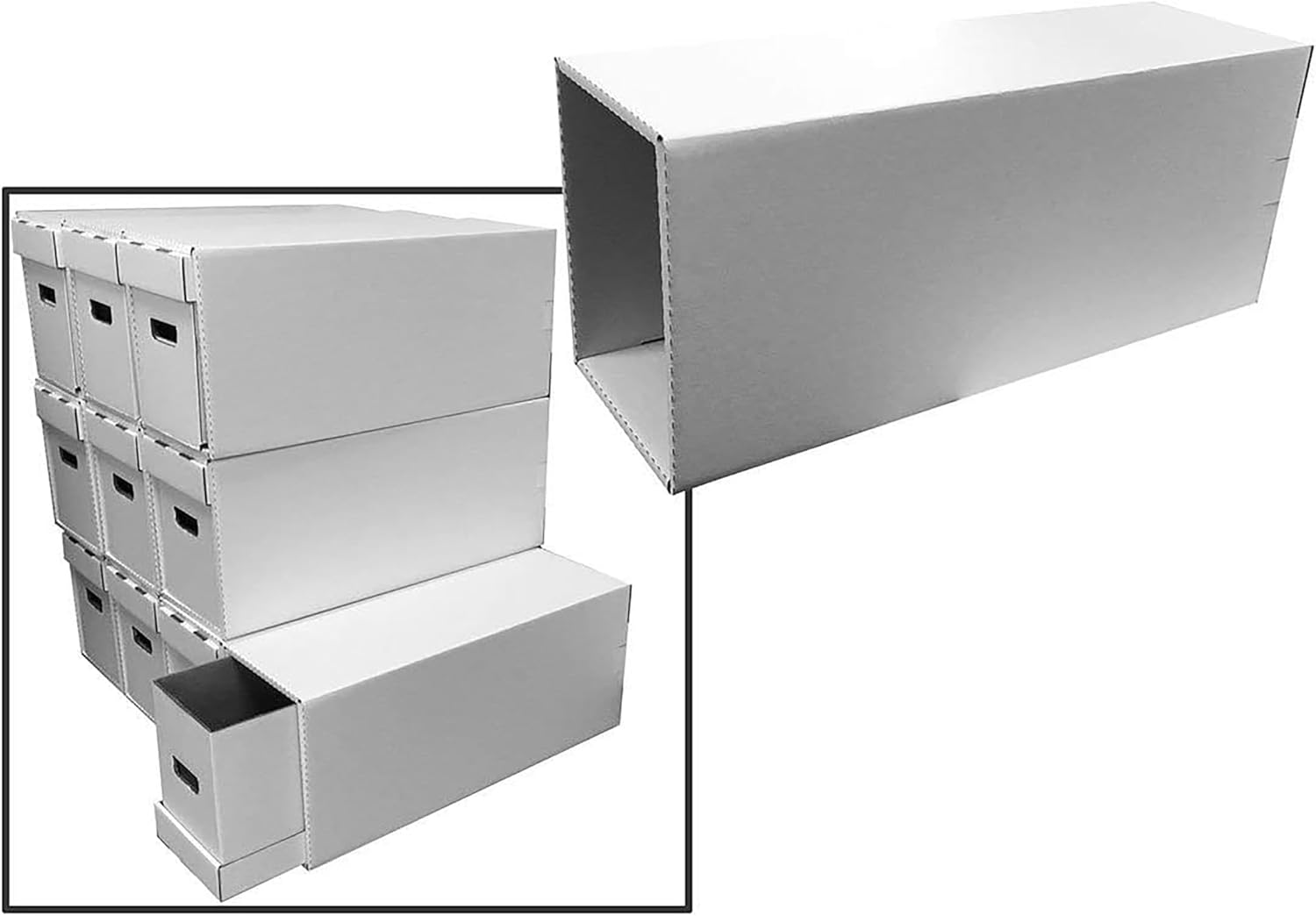 Long Comic Book Storage Box House & Long Comic Cardboard Storage Box (1 of EACH) Corrugated Cardboard Storage Box -by Max Pro Comic Book Collecting Supplies