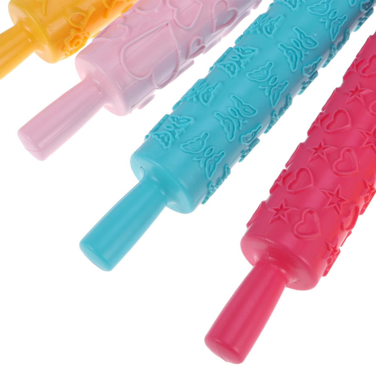 KOMBIUDA Rouleau à Pâtisserie Cuisine Multifonction 8pcs en Plastique Facile à Nettoyer Plusieurs Styles pour Décoration de Gâteau pour Pâte à Pétales et Argiles Plusieurs Styles