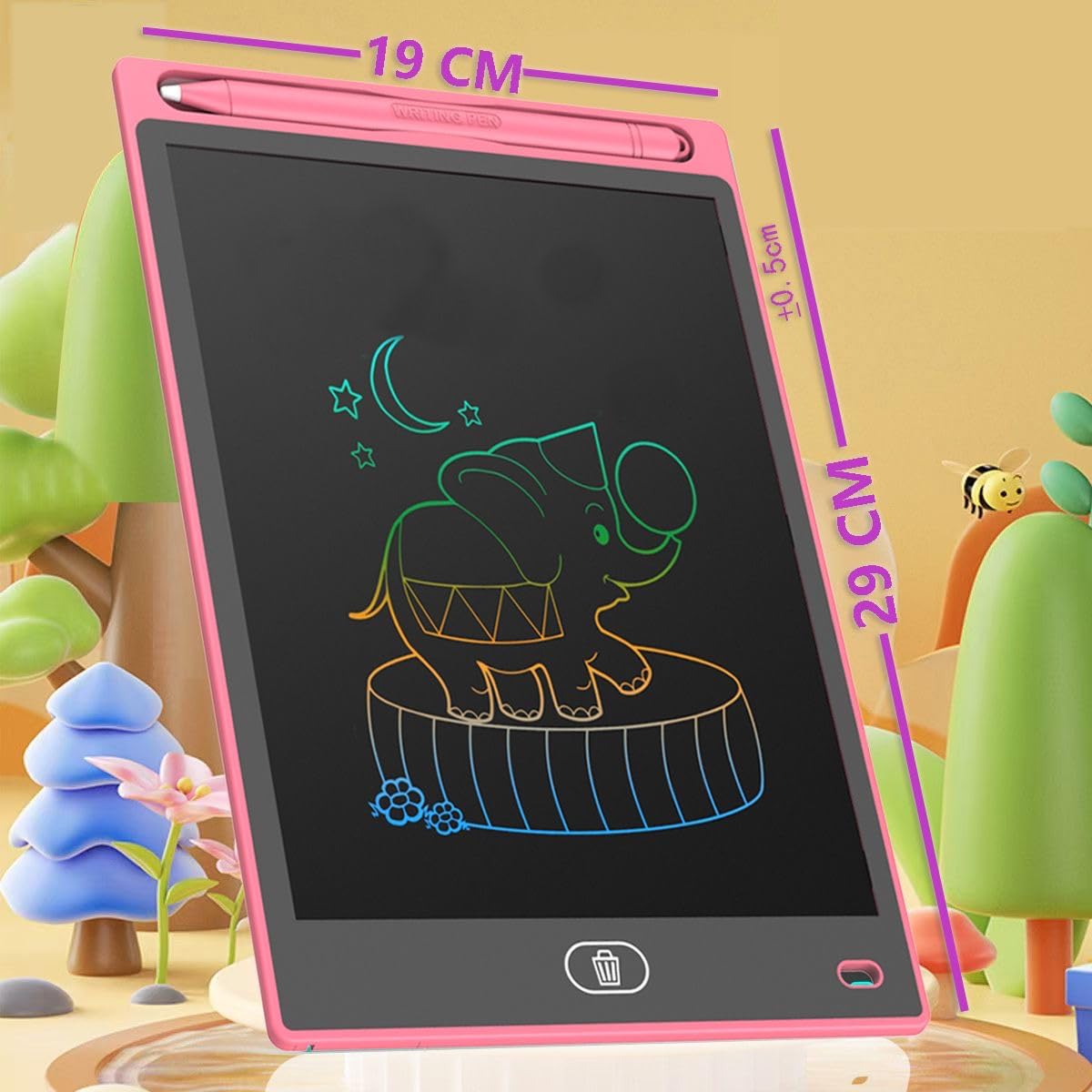 KOOPAO LCD Writing Tablet, 10.5 Inch Colorful Drawing Pad, Electronic Doodle Board, Travel Gifts for Kids Ages 3-8 Year Old Girls Boys - Red