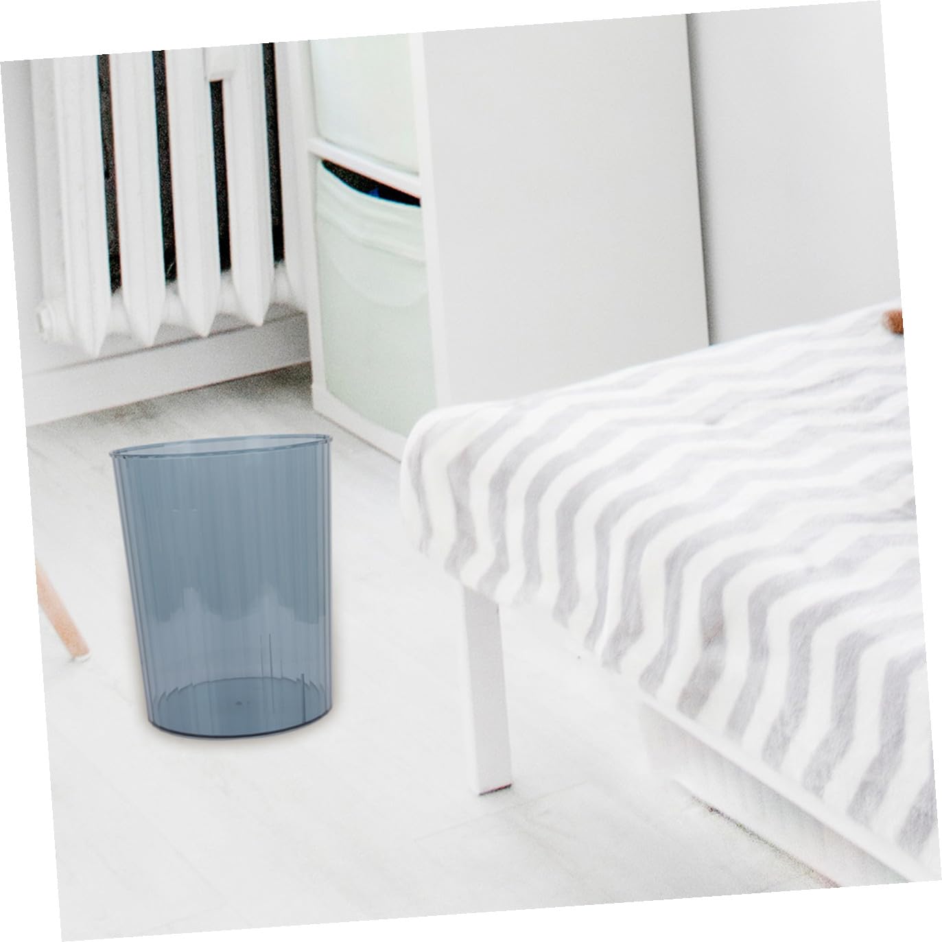 VICASKY Blue Waste Bucket Trash Can Medium Simple Ash-bin Paper Bin Flower Container for Home Bathroom Office Storage and Organization