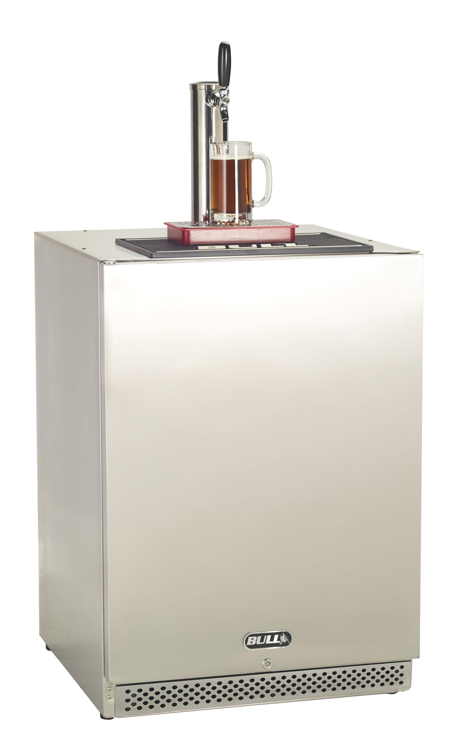 Bull Outdoor Products Outdoor Rated Kegerator – 304 Stainless Steel Single Tap Beer Fridge with Digital Temperature Control, Front Venting, and Locking Door – Built-In or Freestanding on Fridge.com