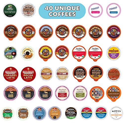 Flavored Coffee Pods Variety Pack, 100% Compatible With Keurig K Cups Brewers, 40