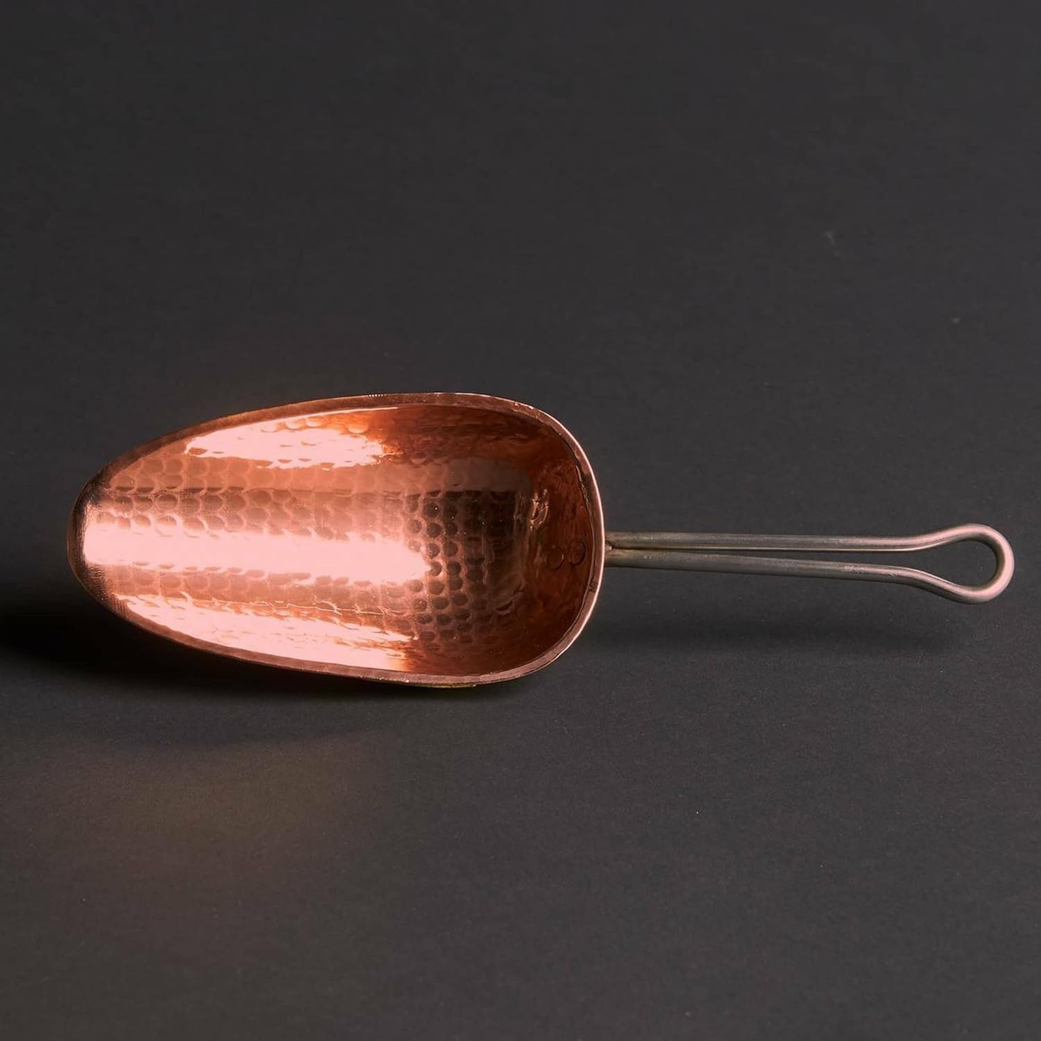 Sertodo Copper Cuchara de hielo | Herramienta de barra de calibre pesado martillada a mano | 10 onzas