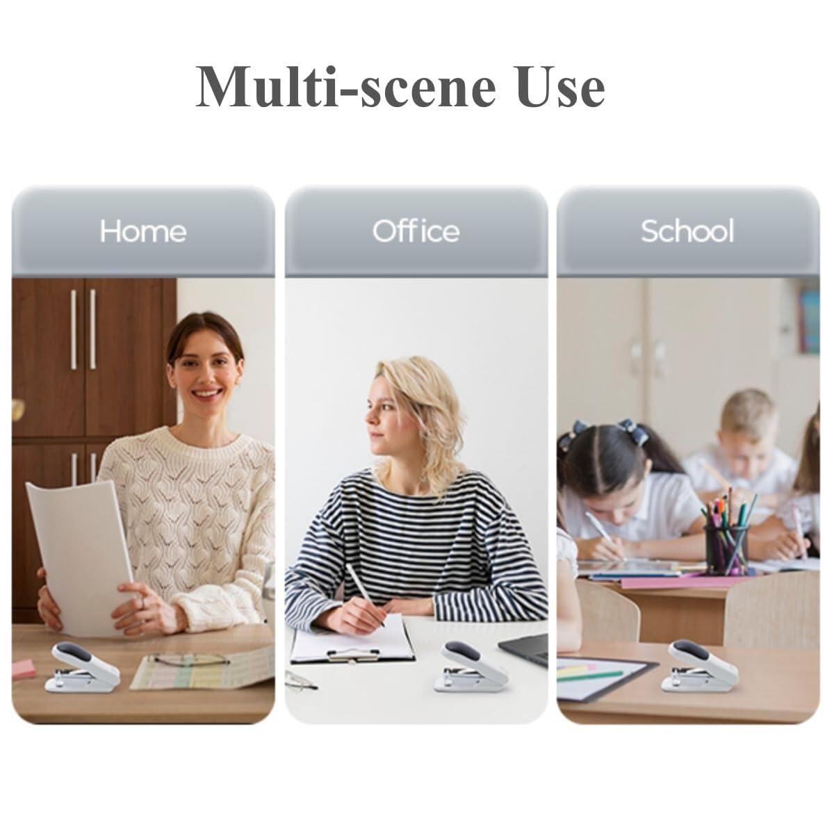 Cucitrice manuale for la casa, cucitrice da tavolo, base spessa, portatile, adatta for ufficio, scuola, for(Blue)