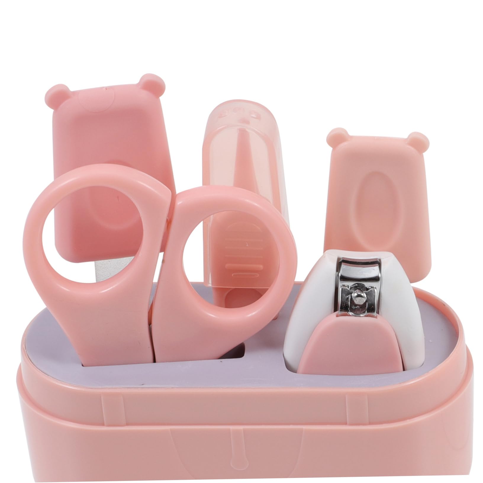 ibasenice Complete Baby Nail Kit Baby Fingernail Clipper Tweezer Scissor File Manicure Set Adorable Design Portable