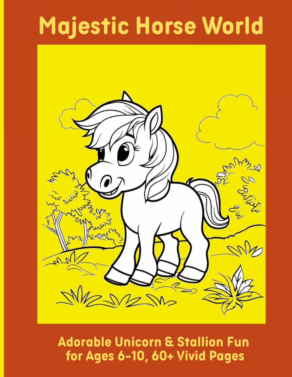 Majestic Horse World: Adorable Unicorn & Stallion Fun for Ages 6-10, 60+ Vivid Pages