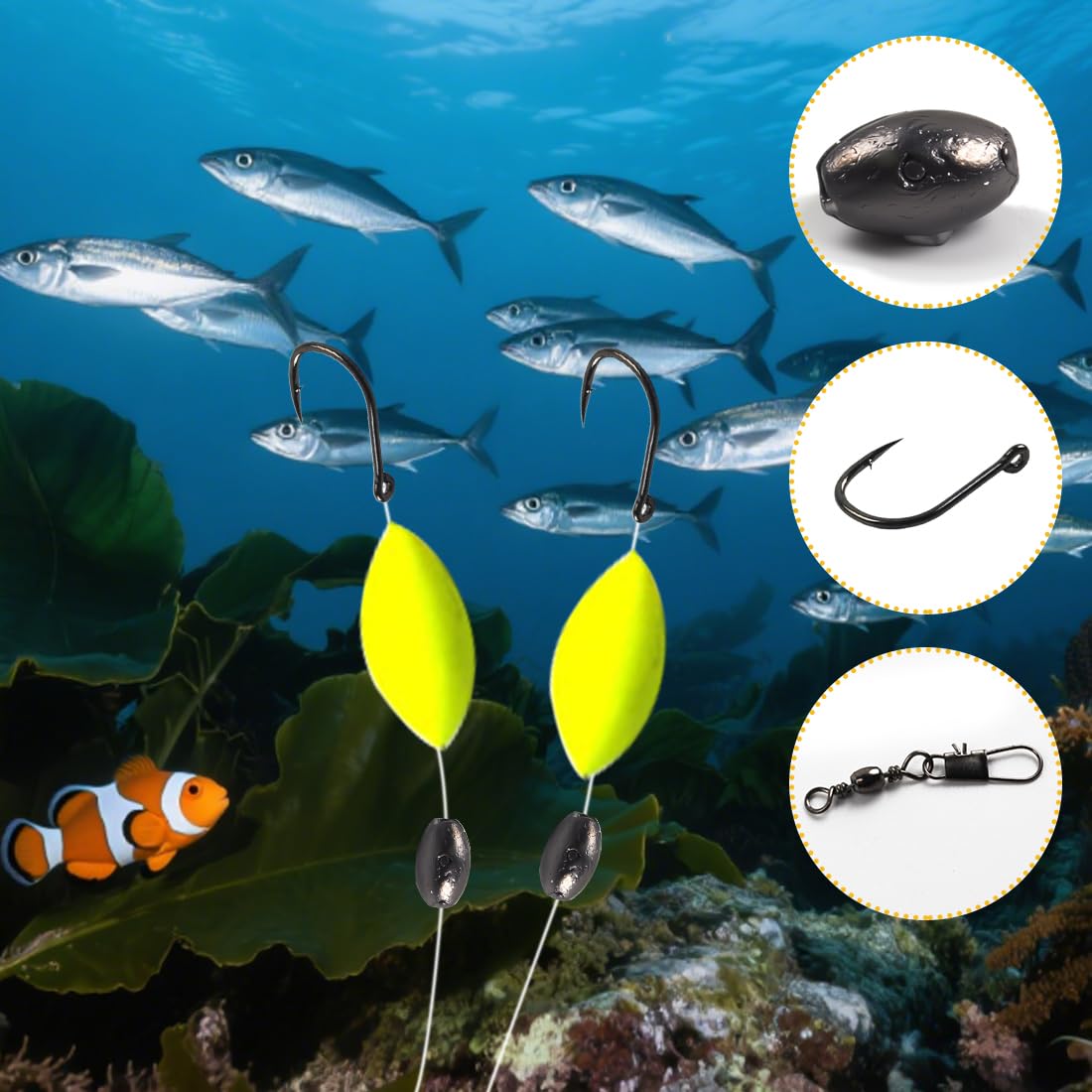 Kit de Pesca de Supervivencia 3 Pack, Compacto Básico con Cebo para Gambas y Accesorios