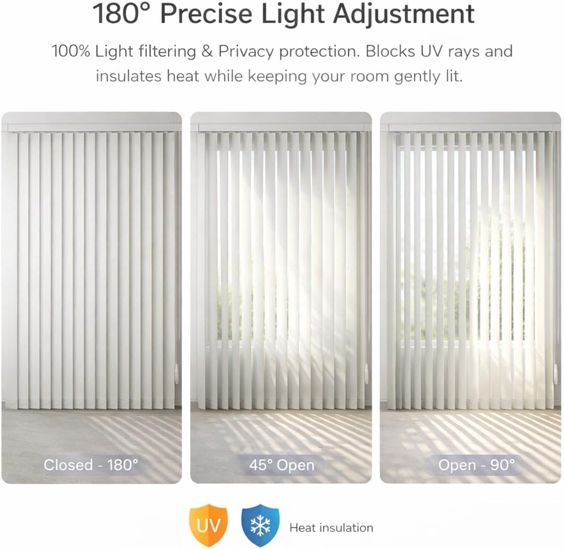 Vertical Blinds for Sliding Glass Doors 48 72 78 84 92 102" Vertical Window Blackout Curtains & Room Divider, Privacy Panel Track Window Blind for Patio Doors, Cordless(83" W x 78" H)