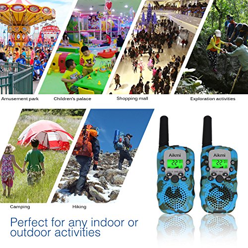 Walkie Talkies Kids Two Way Radio Wireless Interphone 22 Channel FRS GMRS Durable Toy Handheld Walkie Talkie 2 Miles Long Range Battery Operated Boy Gift for Outdoor Adventures Camping and Hiking Camo