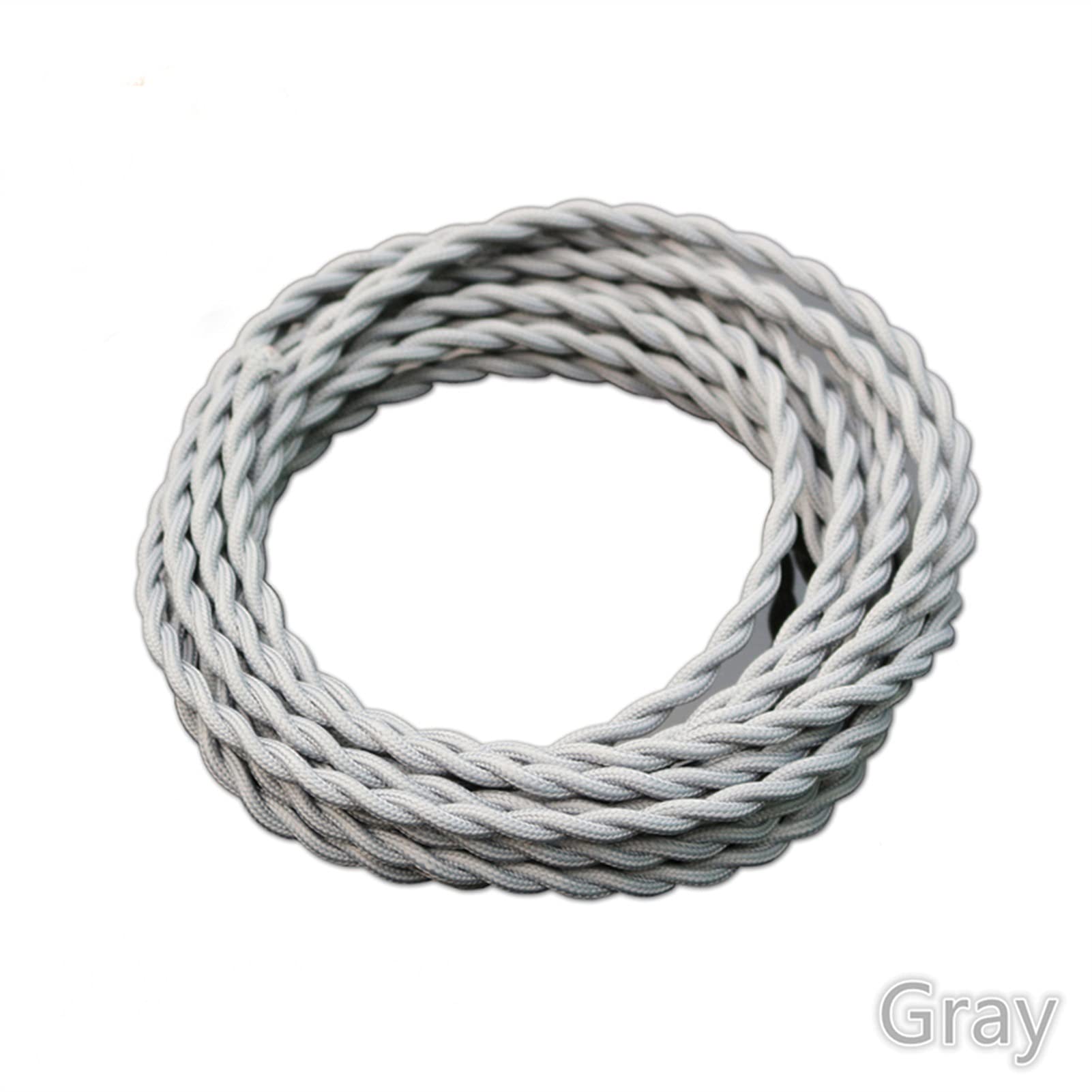 Silikonkabel, Elektrokabel 2 Teile / 2x0.75 Vintage elektrische Seildraht drehte Kabel Retro geflochtene Stoff DIY Pendelleuchte Schnur(Yellow,10m)