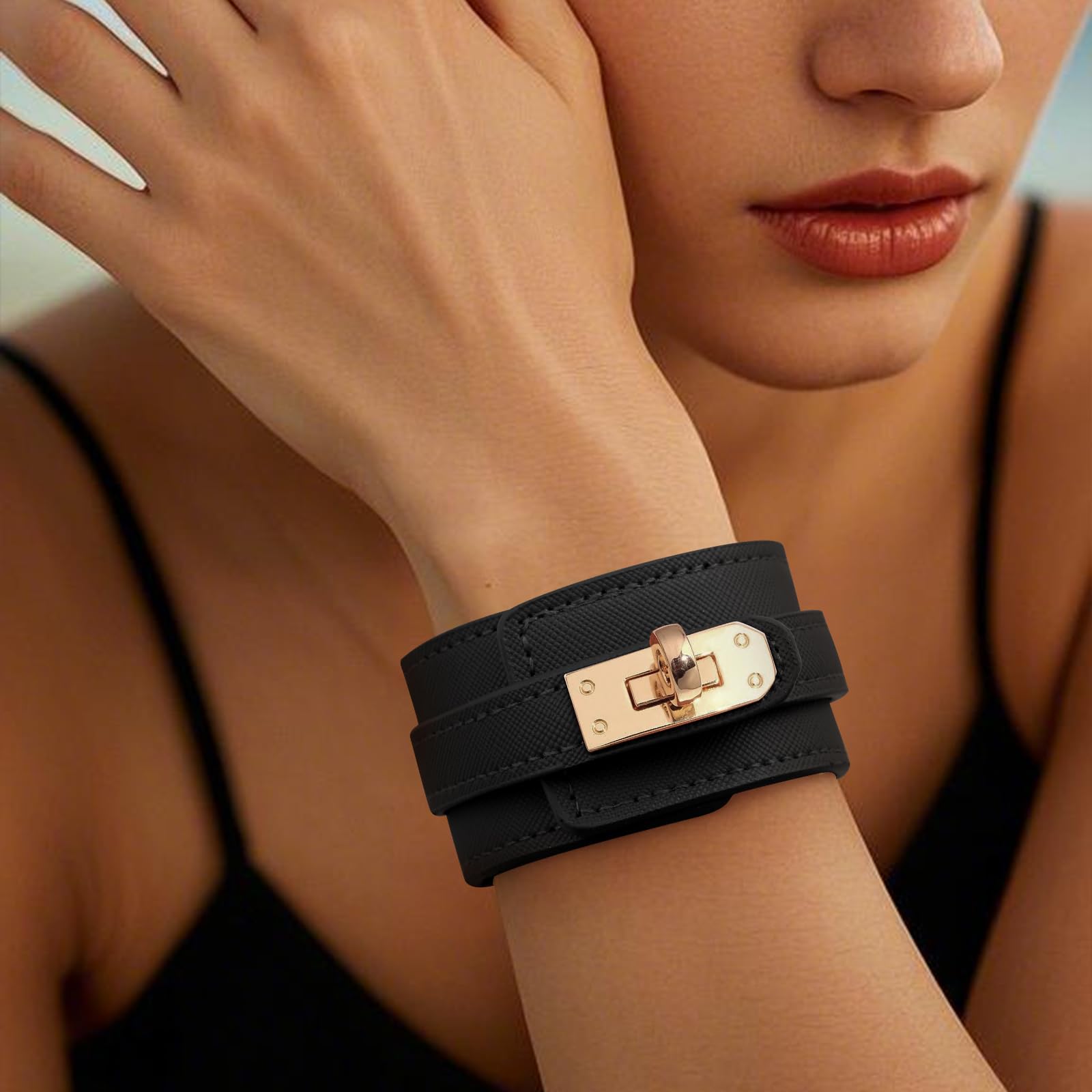 Hochwertiges Armband Leder Damen Mädchen,Speziell entwickelt für Handgelenkumfänge von 15-19 cm (6-7,5 Zoll),Geschenke für frauen