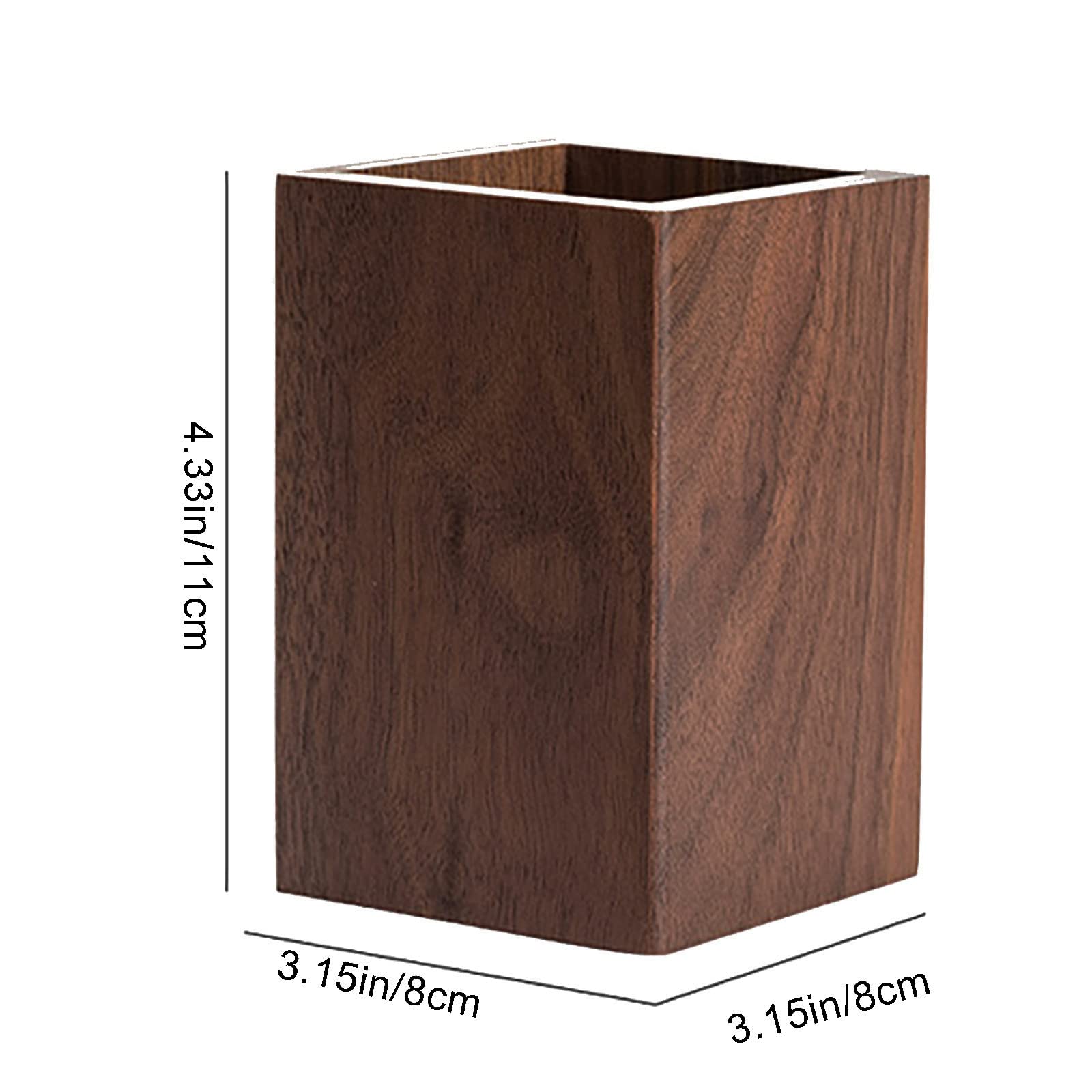 CTXDLK Wood Pen Holder Solid Wood Slanted Pen Holder Office Stationery Organizer For Office, School