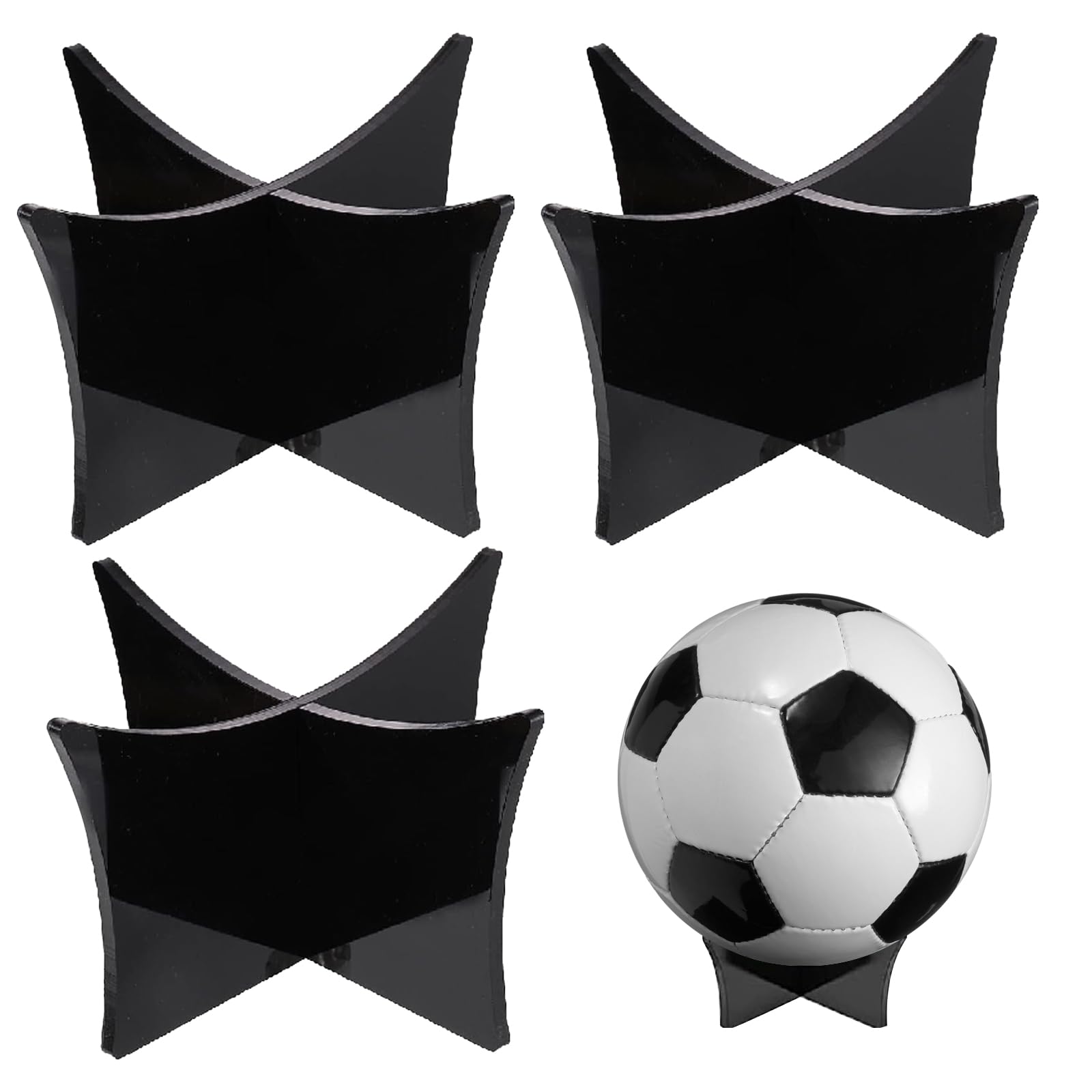 Porta Palloni,Espositore per Pallone da Calcio Acrilico,Porta Palla Espositore,Espositore Portapalle,Set di Supporti per Palloni da Calcio per Pallone Calcio Pallavolo Palla Basket Pallone