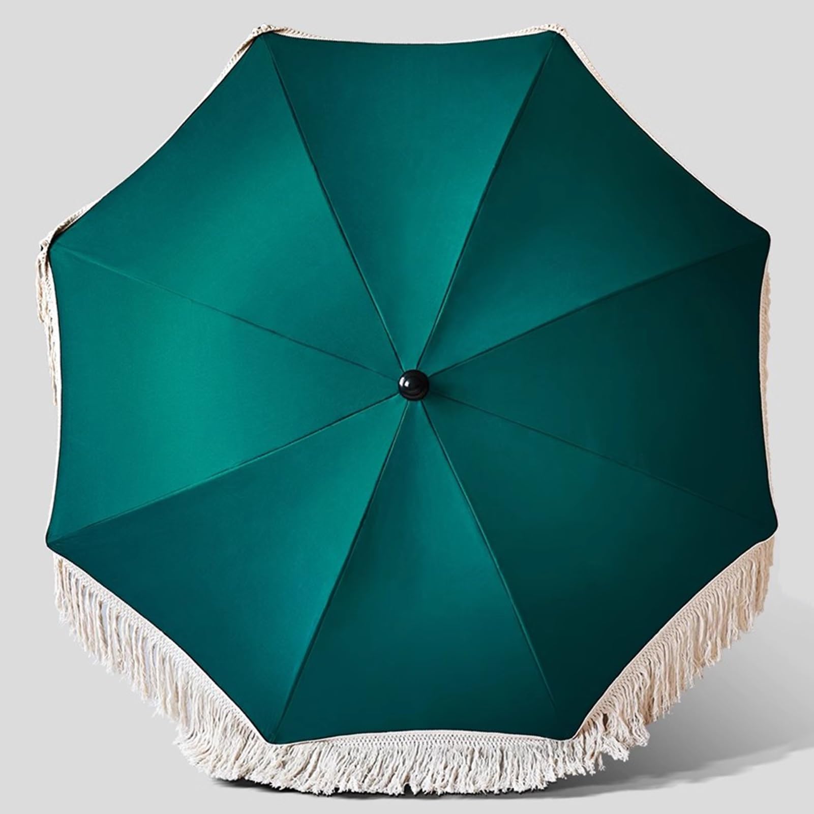 Parasole da Esterno con Nappa 180 cm, Ombrellone da Spiaggia Rotondo Portatile, Palo in Alluminio Effetto Legno, Protezione UV, Senza Base