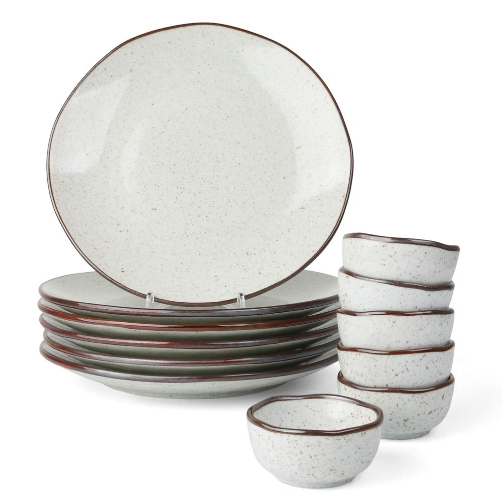 Service assiettes et bols à sauce Arena en porcelaine réactive noble