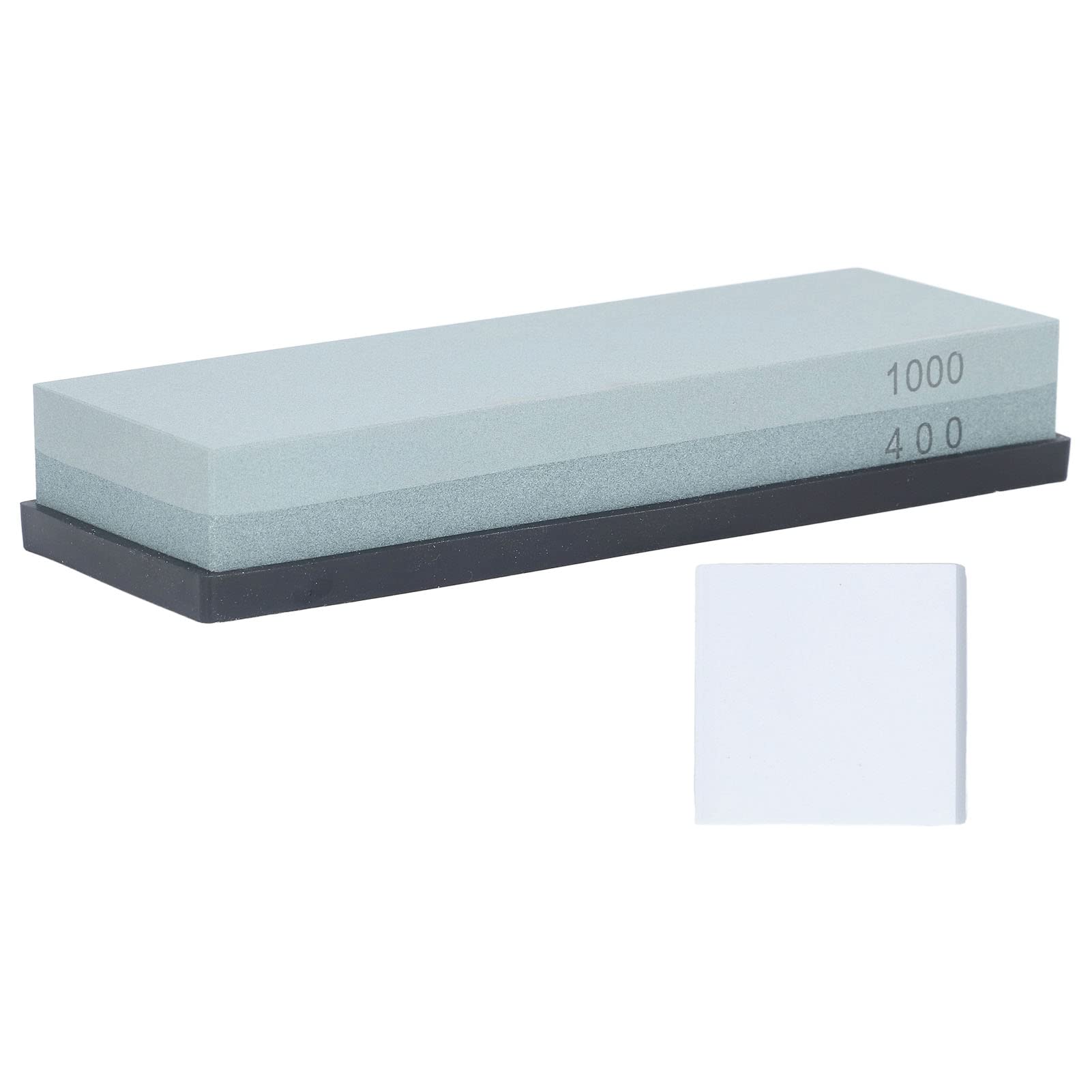 Pierre à aiguiser grain 400 1000 double face avec socle caoutchouc