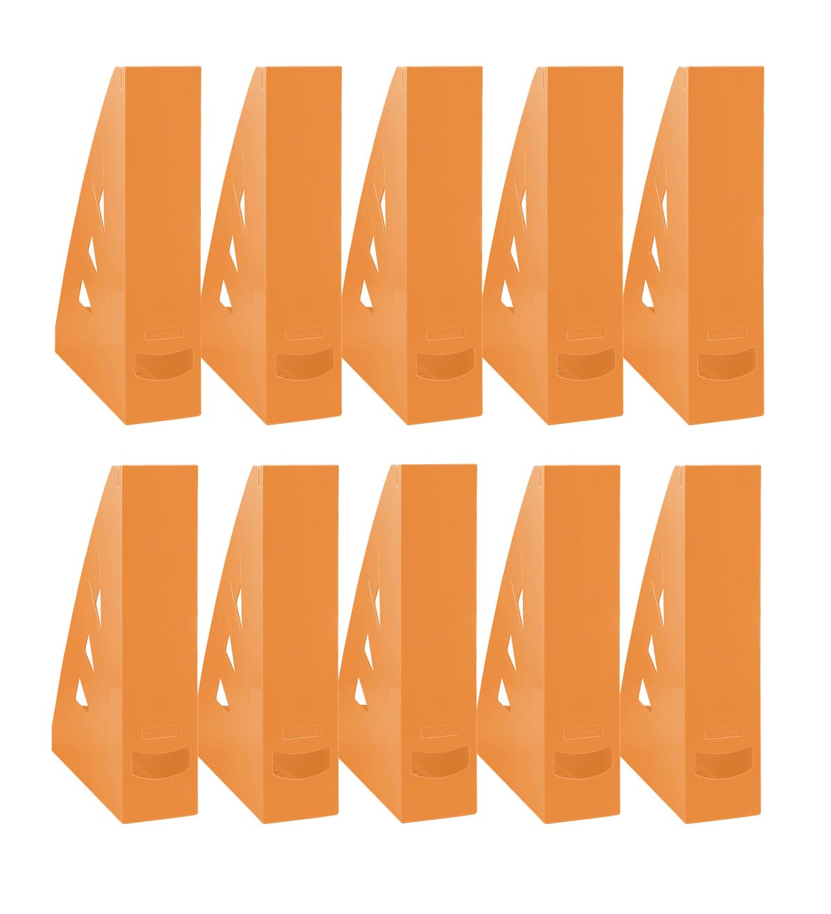 OFFICER PRODUCTS Archivador de revistas, diseño moderno, A4, color naranja, plástico duro, calado, organizador de escritorio para revistas, irrompible