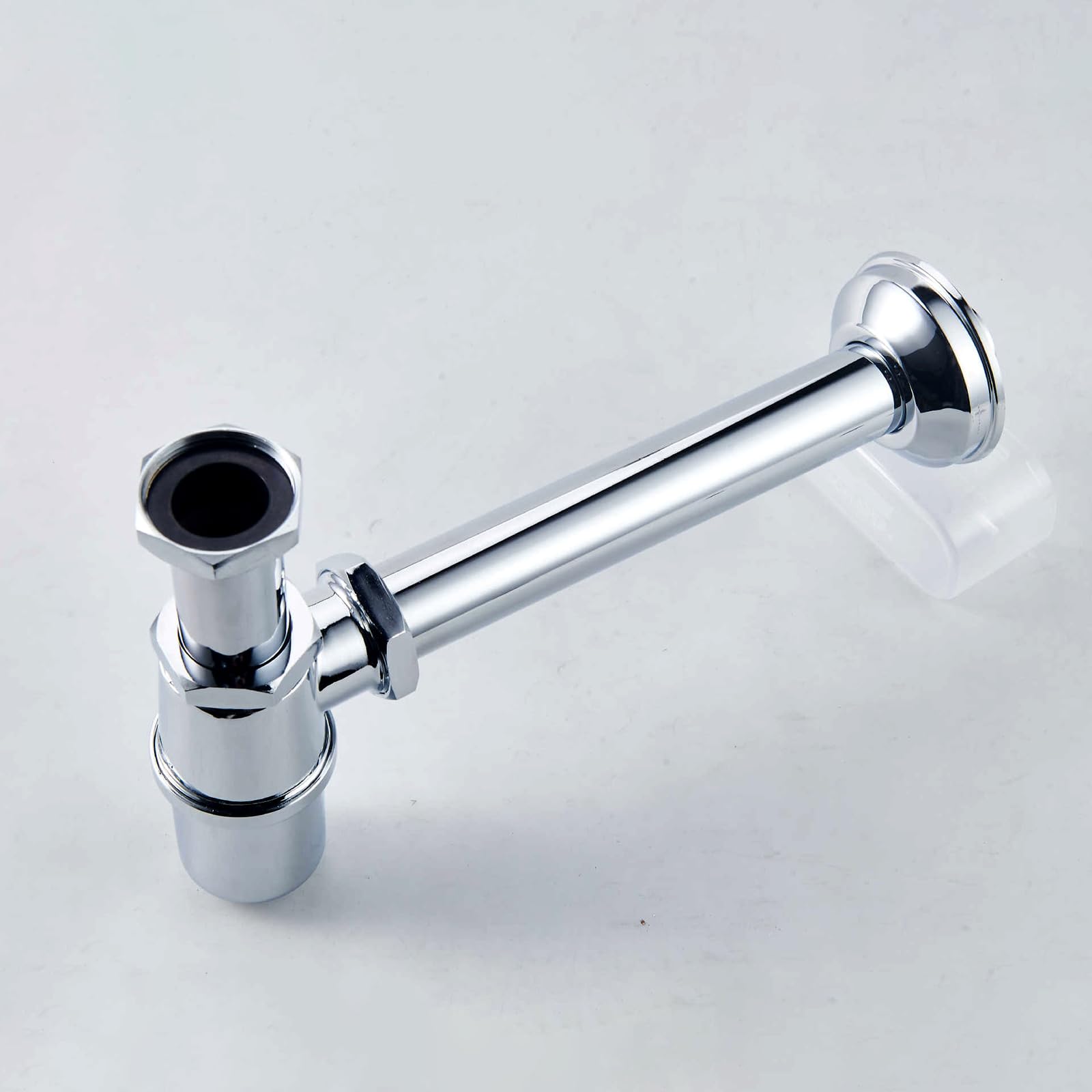 Siphon Waschbecken mit Reinigungsöffnung,Ablauf Garnitur,Höhenverstellbares,Geruchsdichte Chrom Siphon in Badezimmern und Küchen