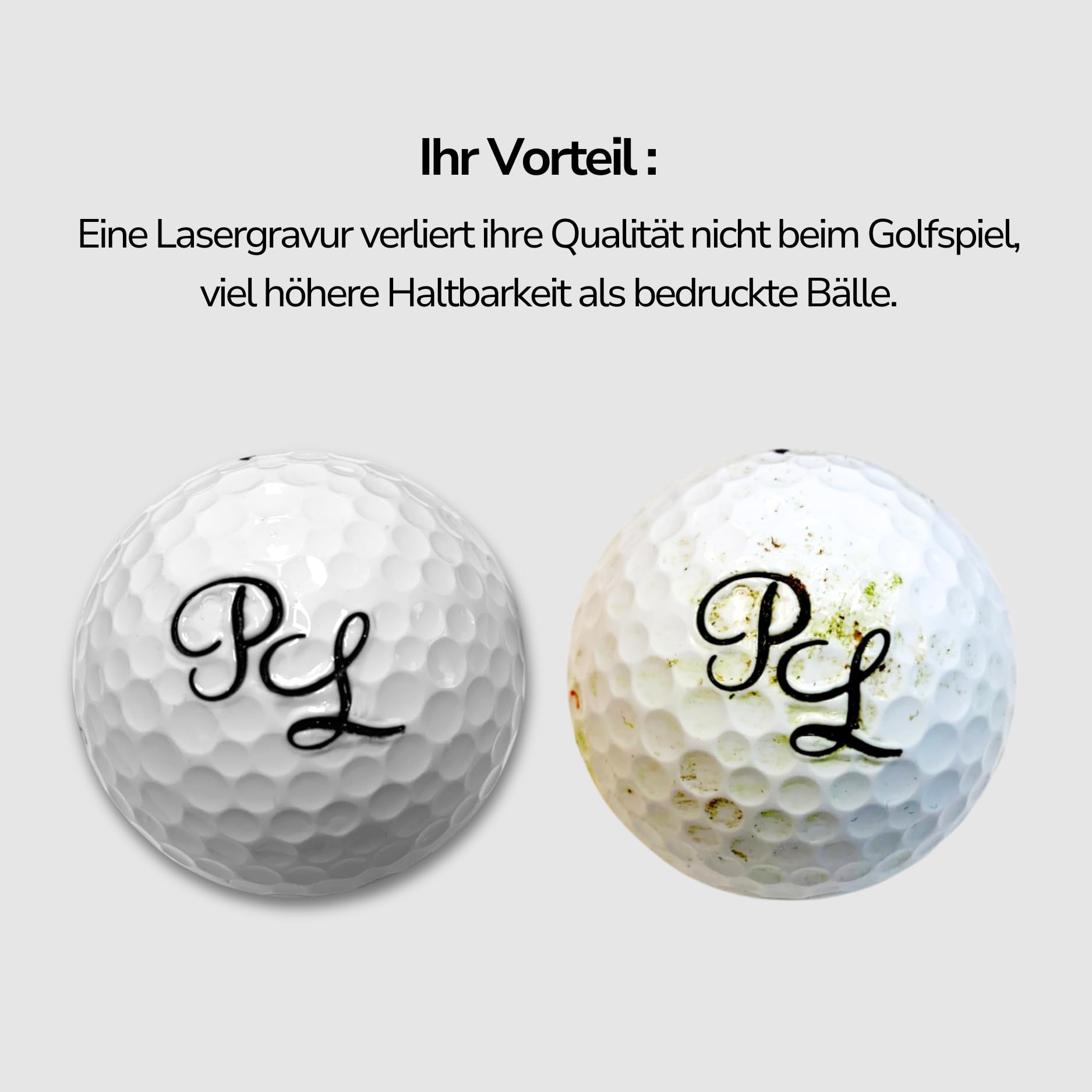 Golfball mit Gravur Initialen für Golfspieler/in Lasergravur Dein Text personalisiert Golfsport Wunschtext Personalisieren 3, 6 oder 10 Wilson Ultra Golfbälle