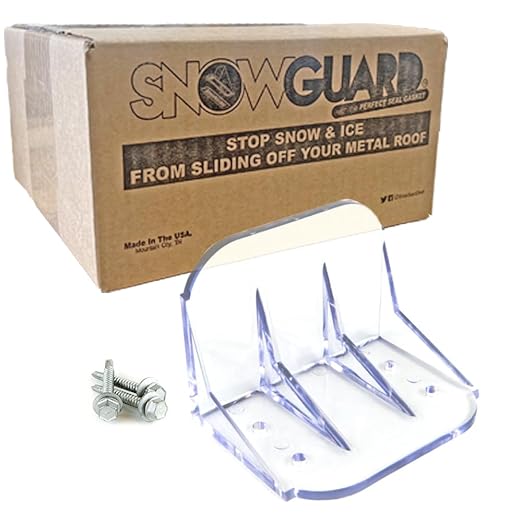 Snow Guards (Large) Qty 20 with All-Weather Coated Neoprene Washered Screws - Stop Snow and Ice from Sliding Off Your Metal Roof