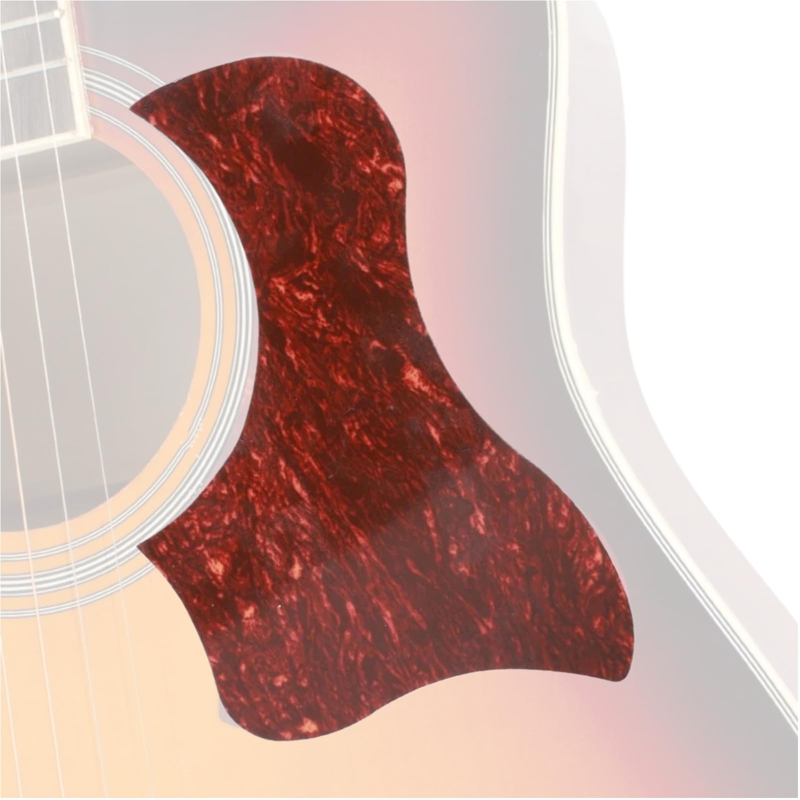 Tomotato Guitar Pickguard Acoustic Guitar Pickguard Self Adhesive Sticker Red Tortoise Shell Duck Shape Guard Accessories for Musical Instrument