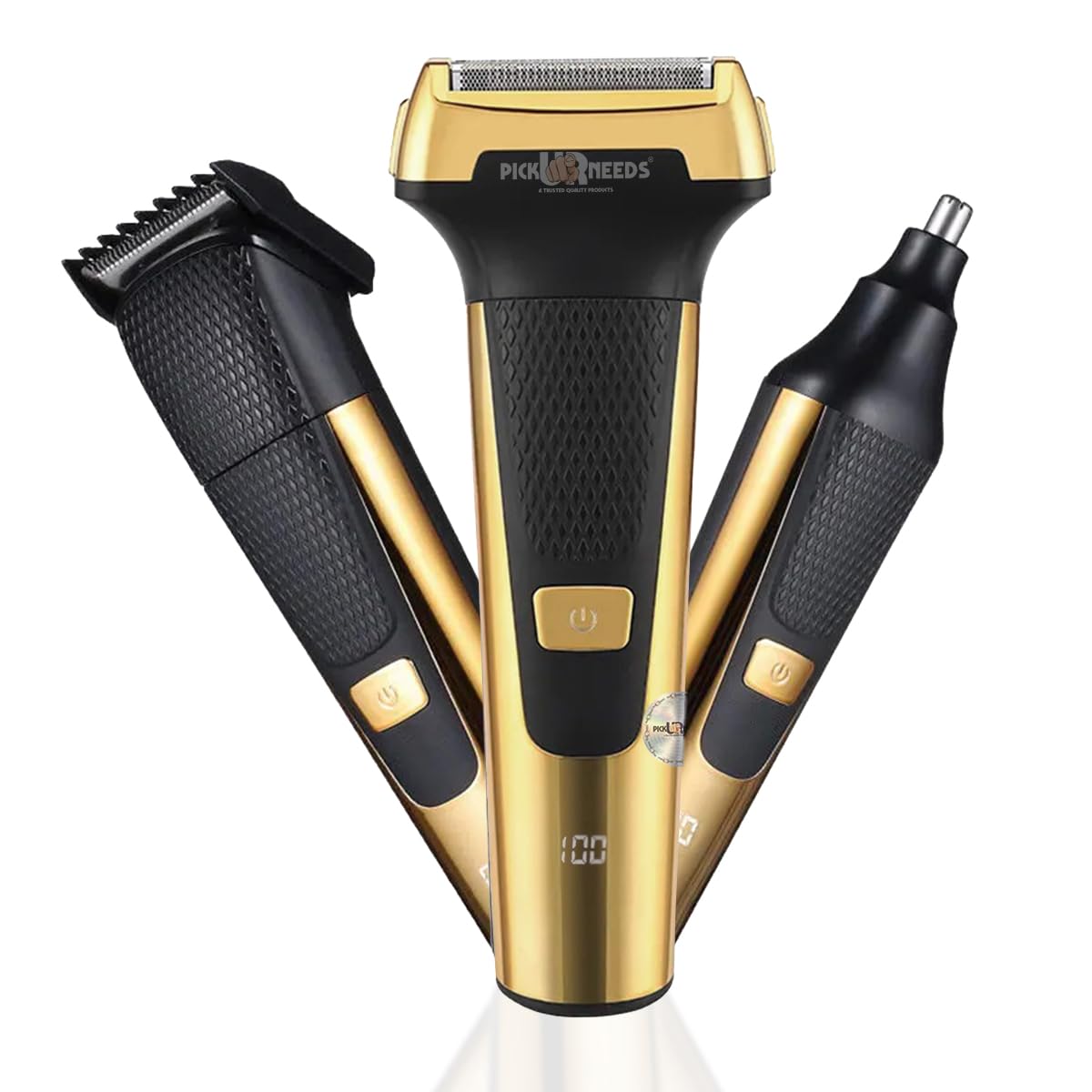 Pick Ur Needs Professional 3 in1 Grooming Kit Rechargeable Electric Shaver For Beard & Hair Trimmer Shaving Machine For Men (Gold) (B0C8667JT9) Amazon Price History, Amazon Price Tracker