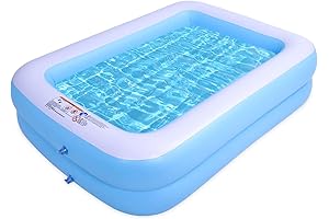 Inflatable Swimming Pool 80” x 60” x 20” Above Ground Adult Kiddie Pools for Backyard