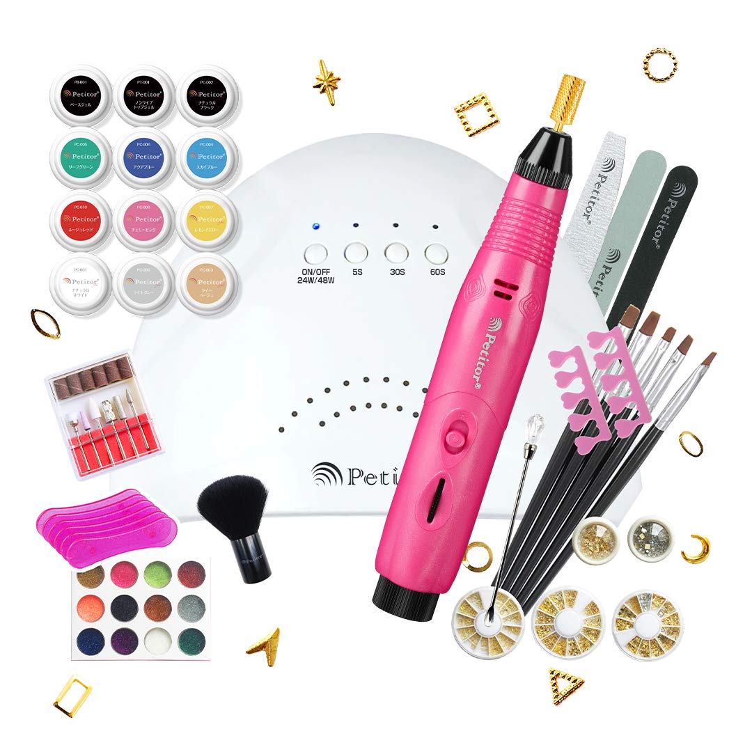 Amazon.co.jp: ジェルネイルキット スターターキット 48W LED UV