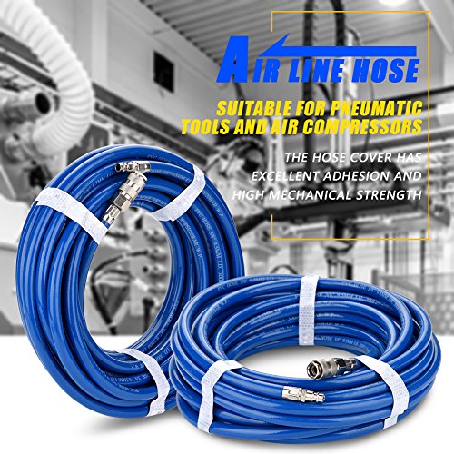 30m hogedruk pneumatische slang, Flexibele pneumatische PVC-luchtcompressor slang, met snelle 1/4 BPS-connector, duurzame 3-laags pneumatische PVC- slang voor luchtcompressor Hogedrukluchtpompmachine