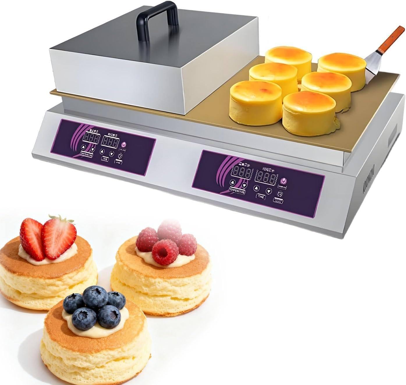 MYUYEE Commercial Electric Griddle Pancake Maker Dorayaki Baker Making Machine Souffle Maker with Copper Heating Plate (size_name Doublehead)
