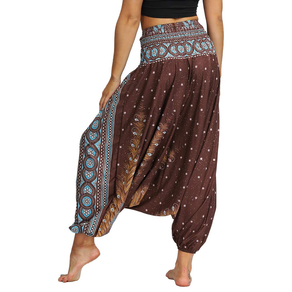 Nuofengkudu Mujer Pantalones Hippies Baggy Yoga Pants Playa