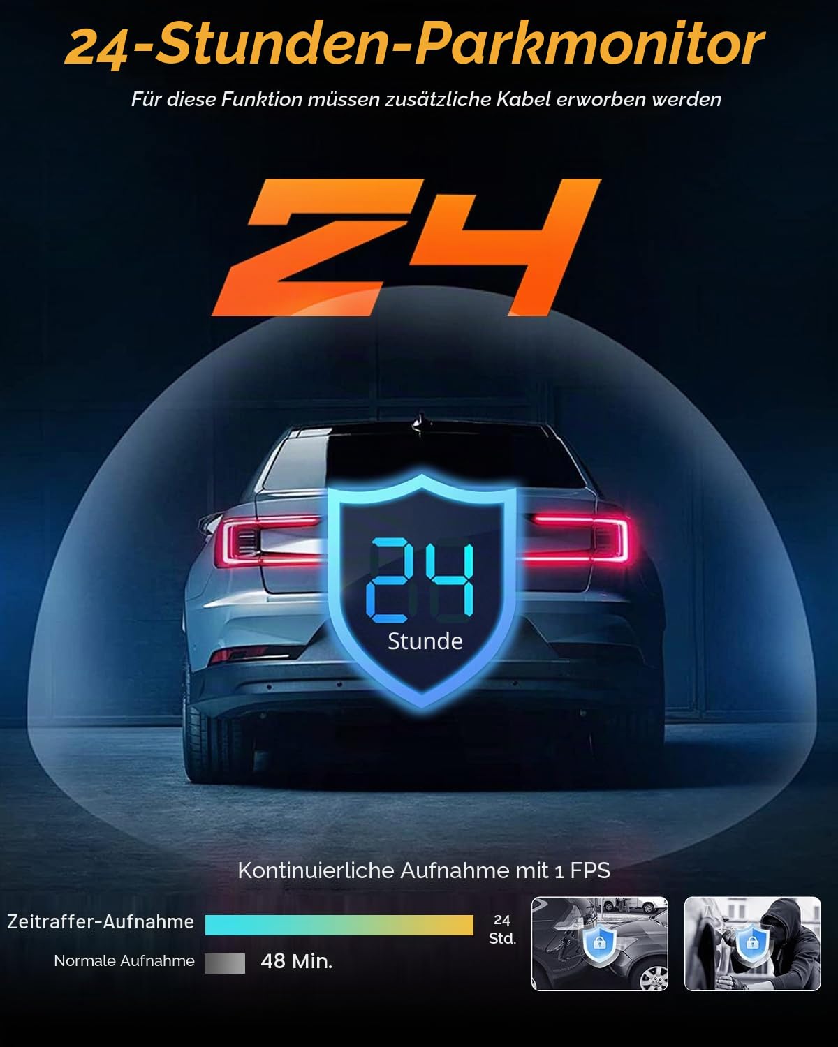 NHOPEEW 7 Zoll Spiegel Dash Cam mit Vorder- und Rückansicht Dual-Kameras - Schwerkraft-Sensor/Super Nachtsicht/Loop-Aufnahme/Bewegungserkennung/Parken Monitor + 64G SD-Karte
