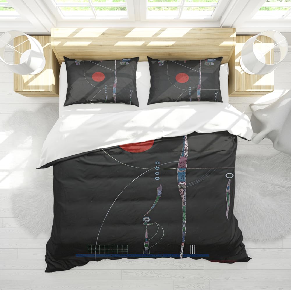 Housse de couette moderne 155x200 pour transformer une chambre d'adolescent au fond sombre abstrait.