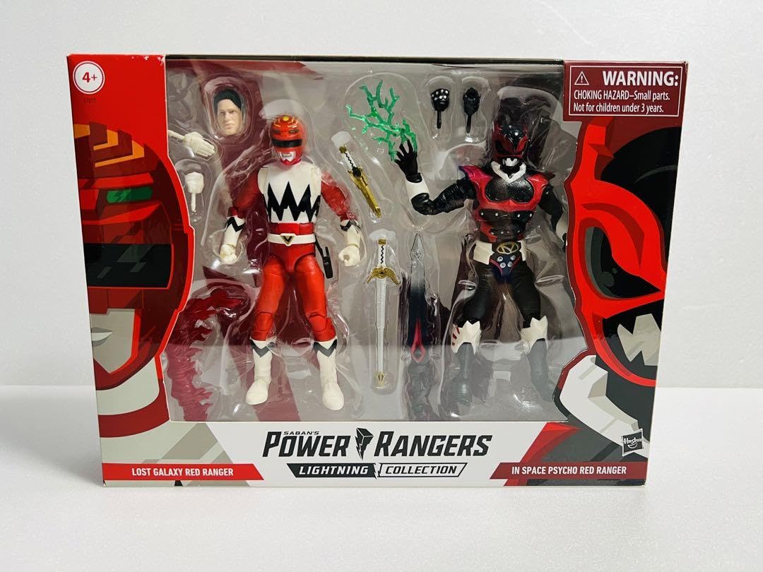 パワーレンジャー RED RANGER & PSYCHO RED RANGER Free Shipping! Hasbro Collectibles - Power Rangers Lightning
