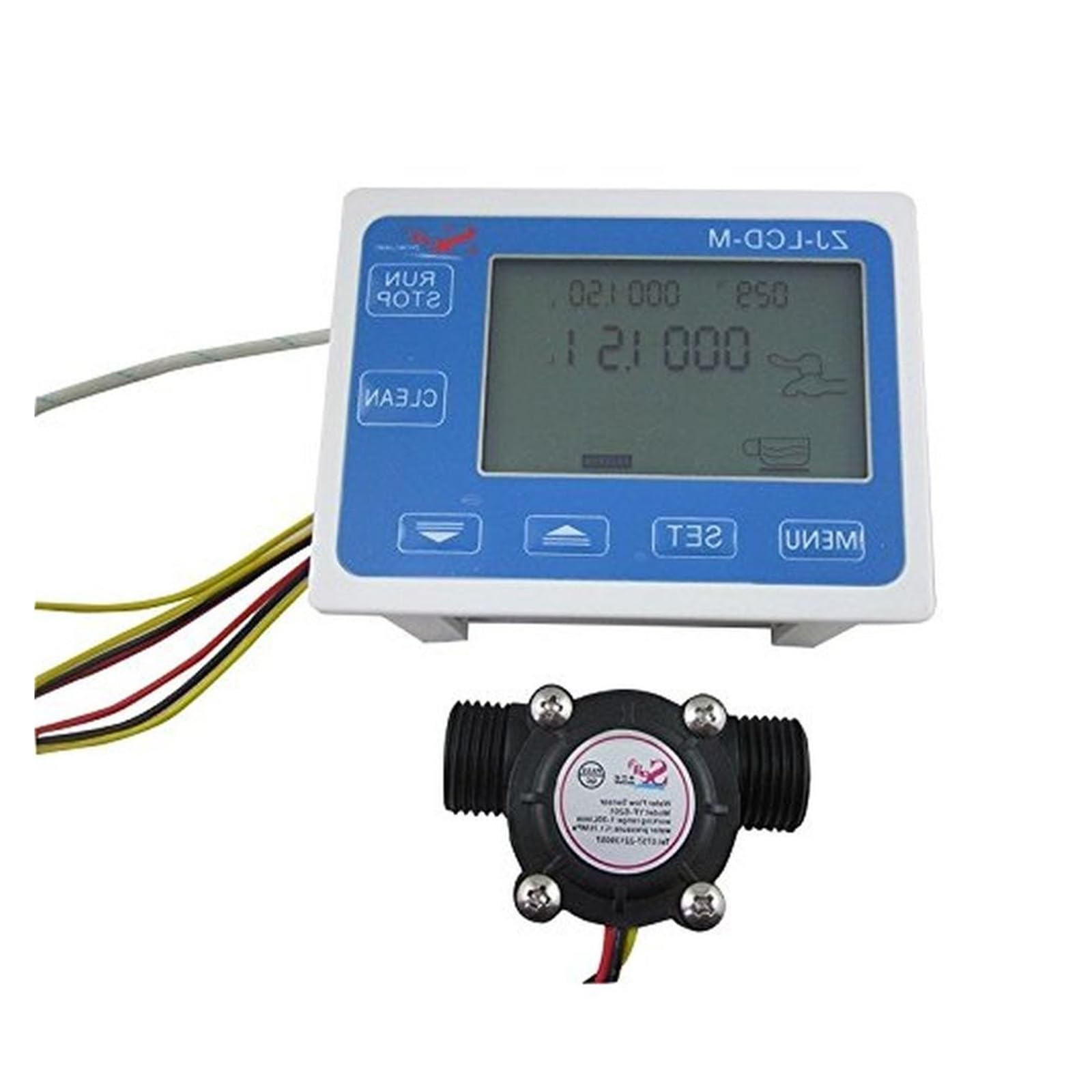 Medidor De Sensor De Flujo De Agua Pantalla LCD 1-30L/min Control Cuantitativo En Tiempo Real Total K Precisión Constante Modo De Operación Apagado 1A 24V para el jardín