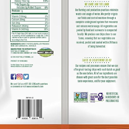 Root Smarts Sweet Potato Sea Salt Vegetable Chips With The Perfect Crunch. Gluten Free, Non Gmo, No Artificial Ingredients Or Preservatives, Parave. #TOP3