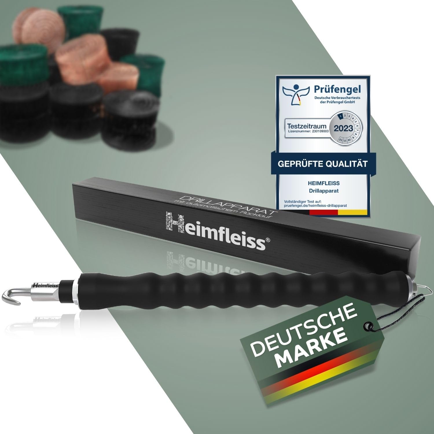 Heimfleiss® Draht Driller Drillapparat mit aut. Rücklauf - Universal Drahtbinder Rödelzange für Zaunbau, Gärtner und Floristen - Bindedraht Rödler Twister für Blumendraht, Wickeldraht & Floristendraht